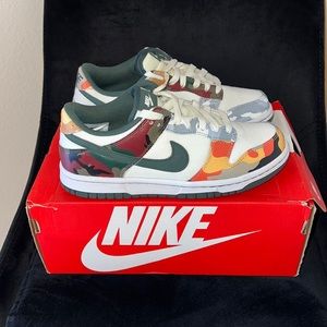 CAMO NIKE DUNK LOW SE (GS)- SIZE 5.5 BOYS